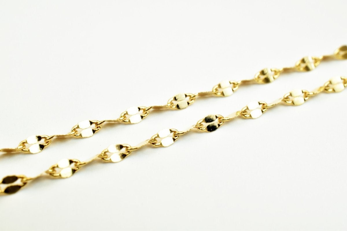 18k Pinky Gold Filled Look, EP chain size 17.25" long 2mm width 0.5mm thick  CG334 jewelry making supplies - detail image 3