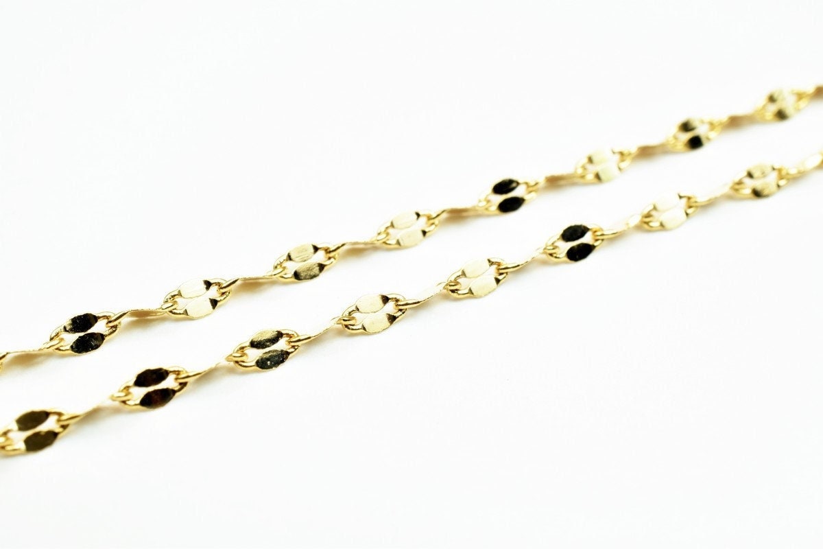 18k Pinky Gold Filled Look, EP chain size 17.25" long 2mm width 0.5mm thick  CG334 jewelry making supplies - detail image 6