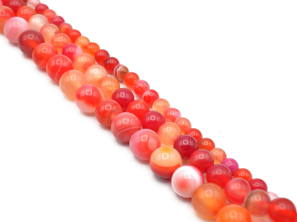 pink watermelon madagascar agate gemstone aaa quality 15 strand round beads 6 mm 8 mm 10 mm natural healing chakra stones...