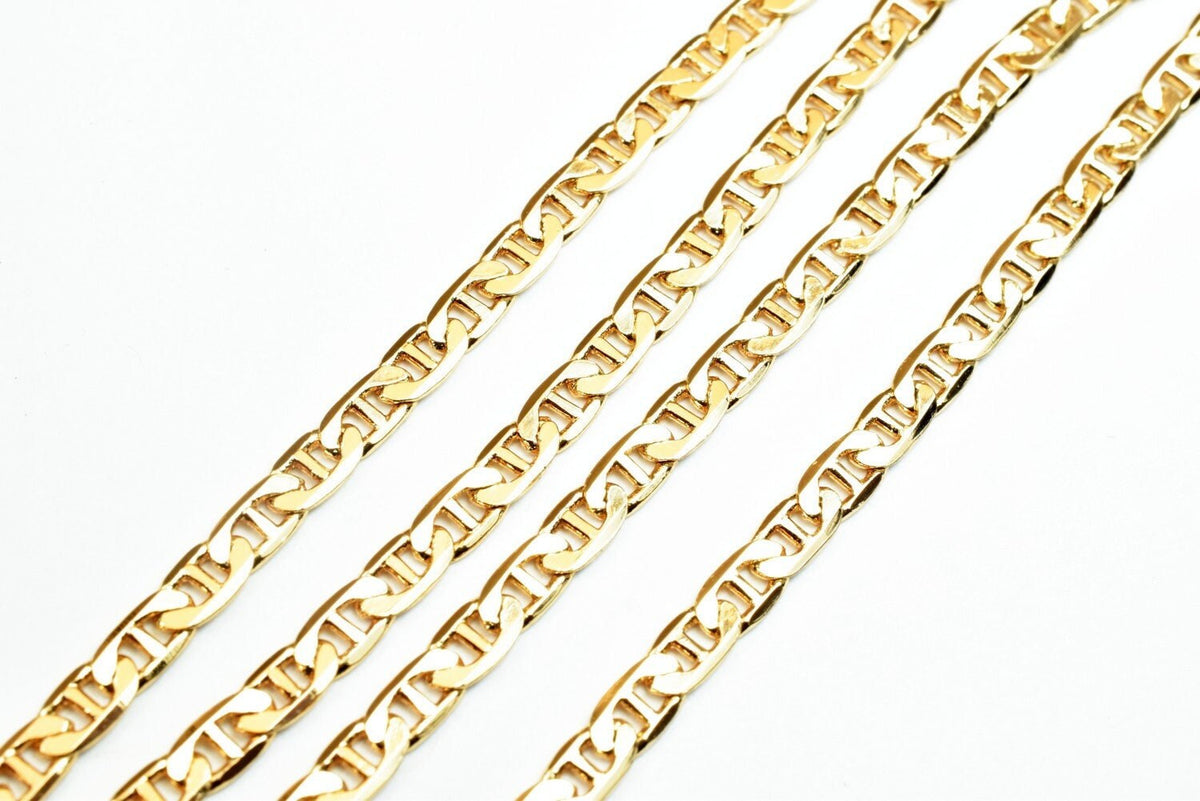 18K Gold Filled Alternative Anchor Chain: Classic Durable Jewelry, Tarnish Resistant (3mm Width, 17.25 Inches)