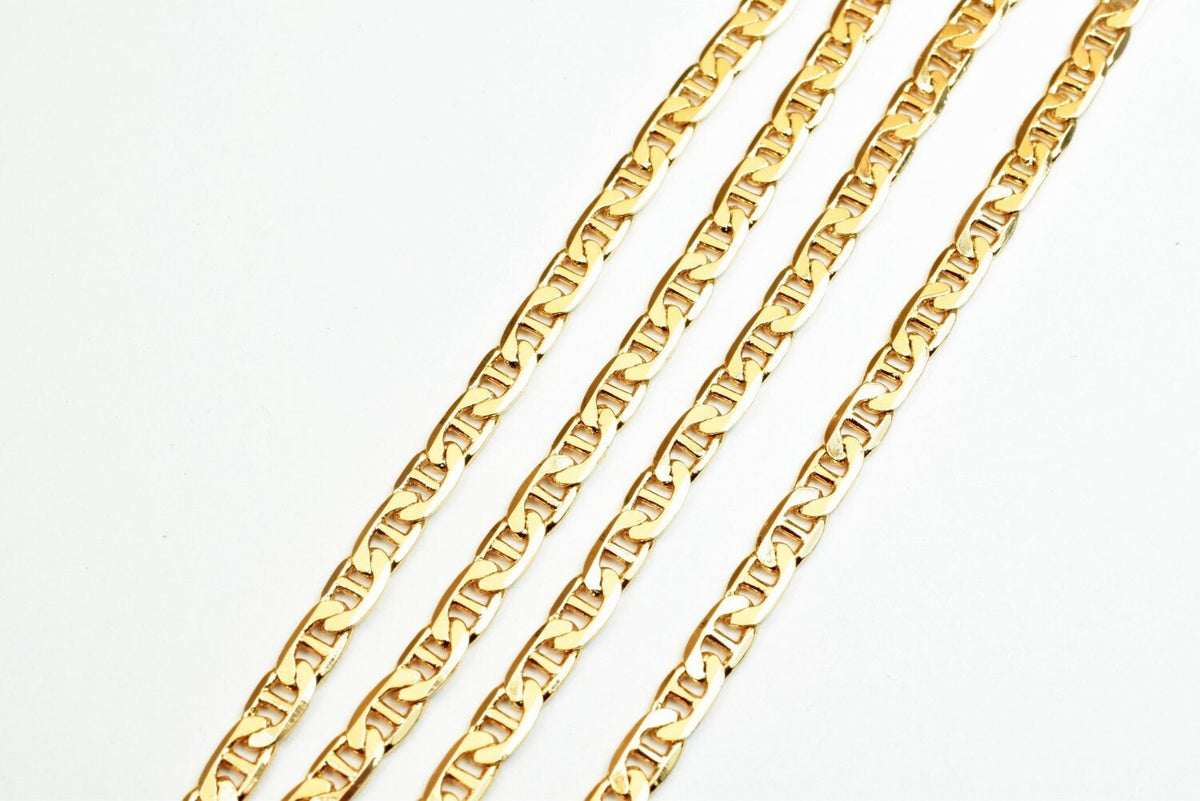 18K Gold Filled Alternative Anchor Chain: Classic Durable Jewelry, Tarnish Resistant (3mm Width, 17.25 Inches)