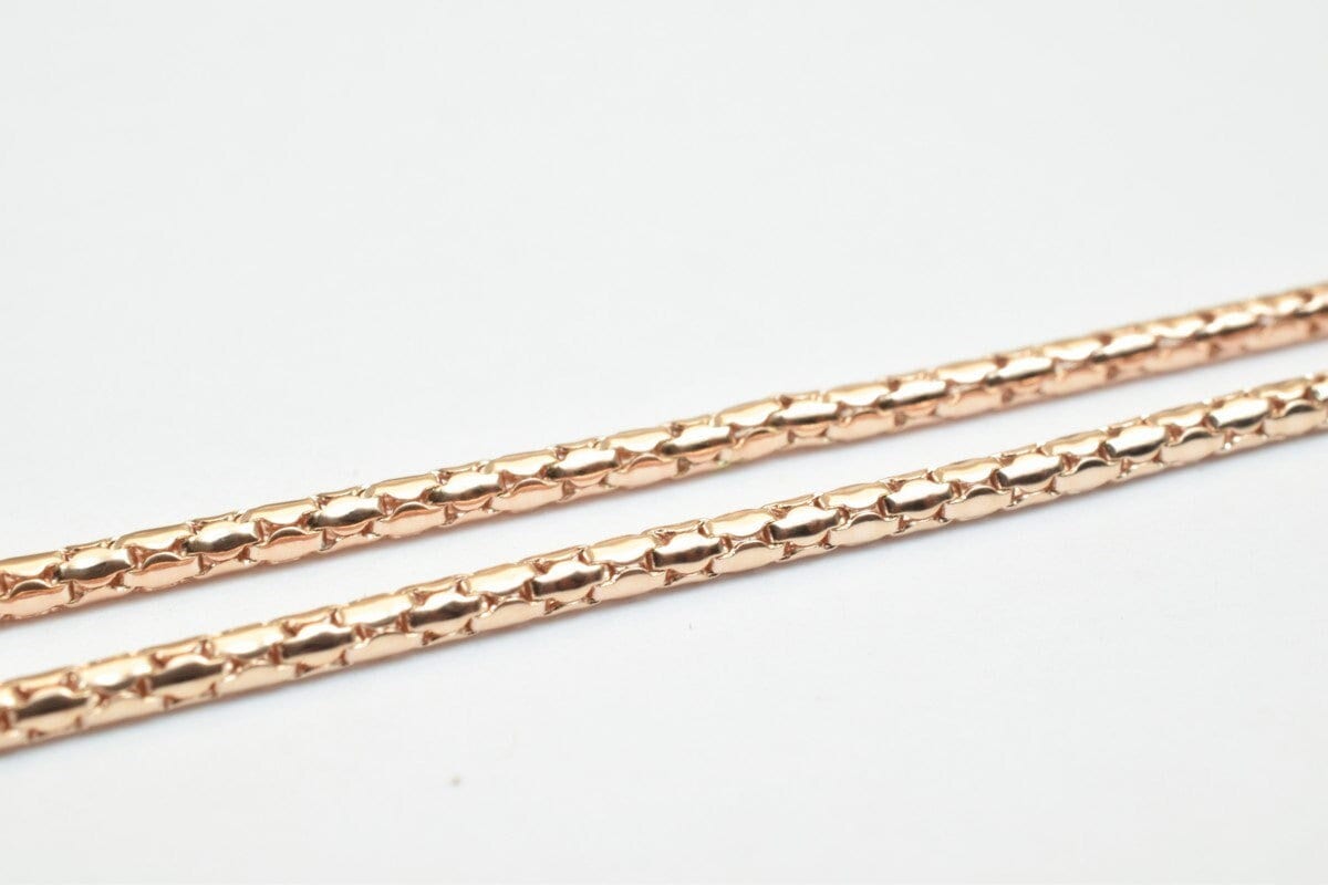 18K Rose gold filled EP tarnish resistant Chain 22.5" Inches Long 2mmThickness CG237 jewelry making supplies