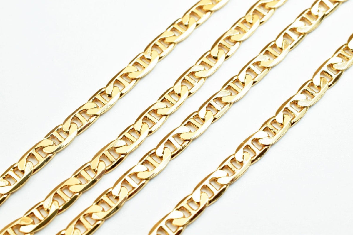 18K Gold Filled Alternative Anchor Chain: Classic Durable Jewelry, Tarnish Resistant (3mm Width, 17.25 Inches)