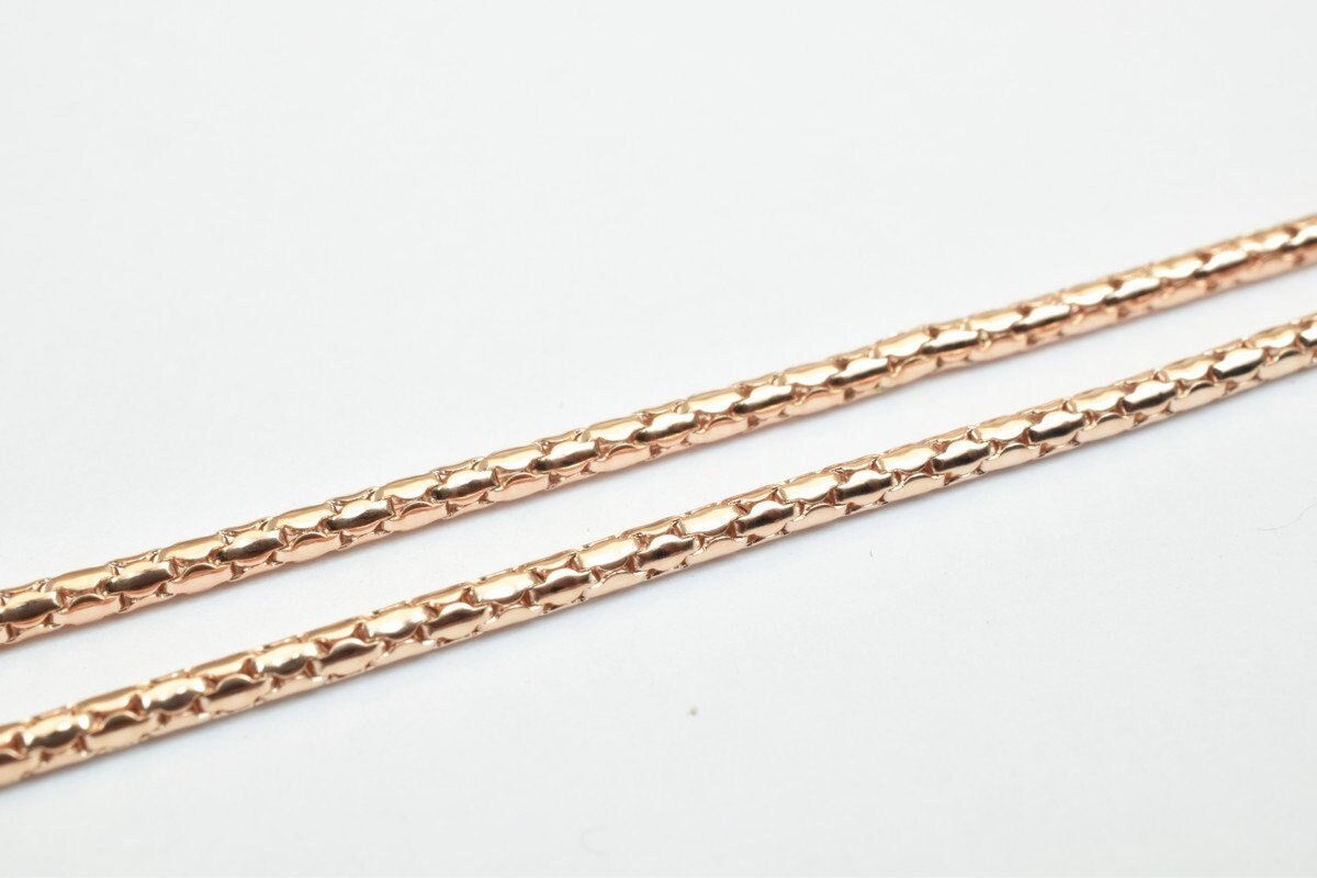 18K Rose gold filled EP tarnish resistant Chain 22.5" Inches Long 2mmThickness CG237 jewelry making supplies - detail image 2