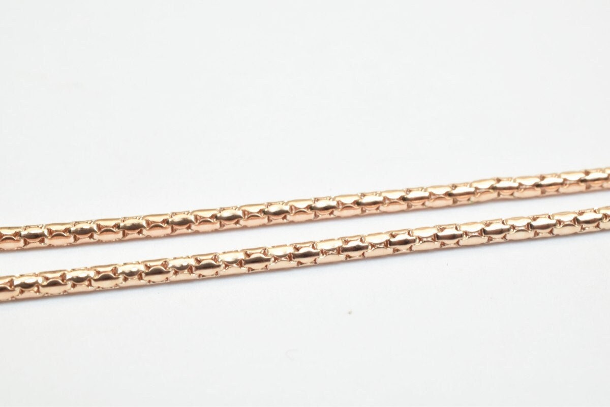 18K Rose gold filled EP tarnish resistant Chain 22.5" Inches Long 2mmThickness CG237 jewelry making supplies - detail image 3