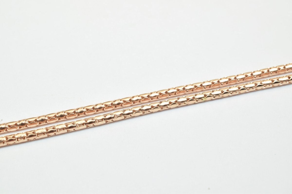 18K Rose gold filled EP tarnish resistant Chain 22.5" Inches Long 2mmThickness CG237 jewelry making supplies - detail image 8