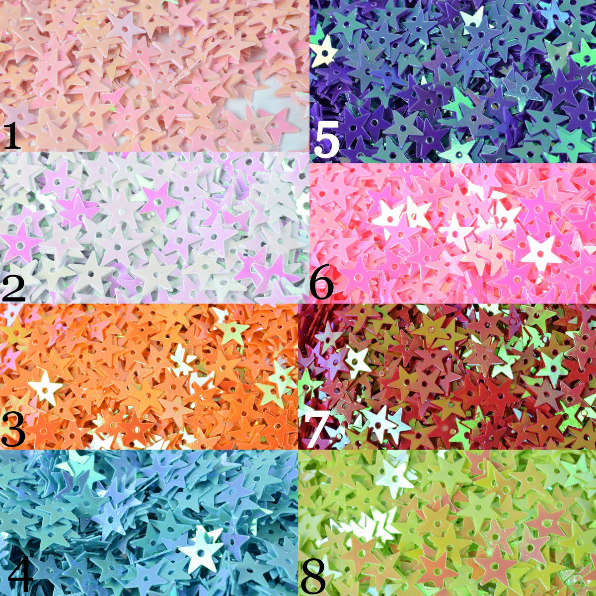 7mm Iridescent  Star Shape Sequins/Confetti Glitter whole/Embellishment Costume Craft/Loose Paillettes, Wholesale Star Seq...