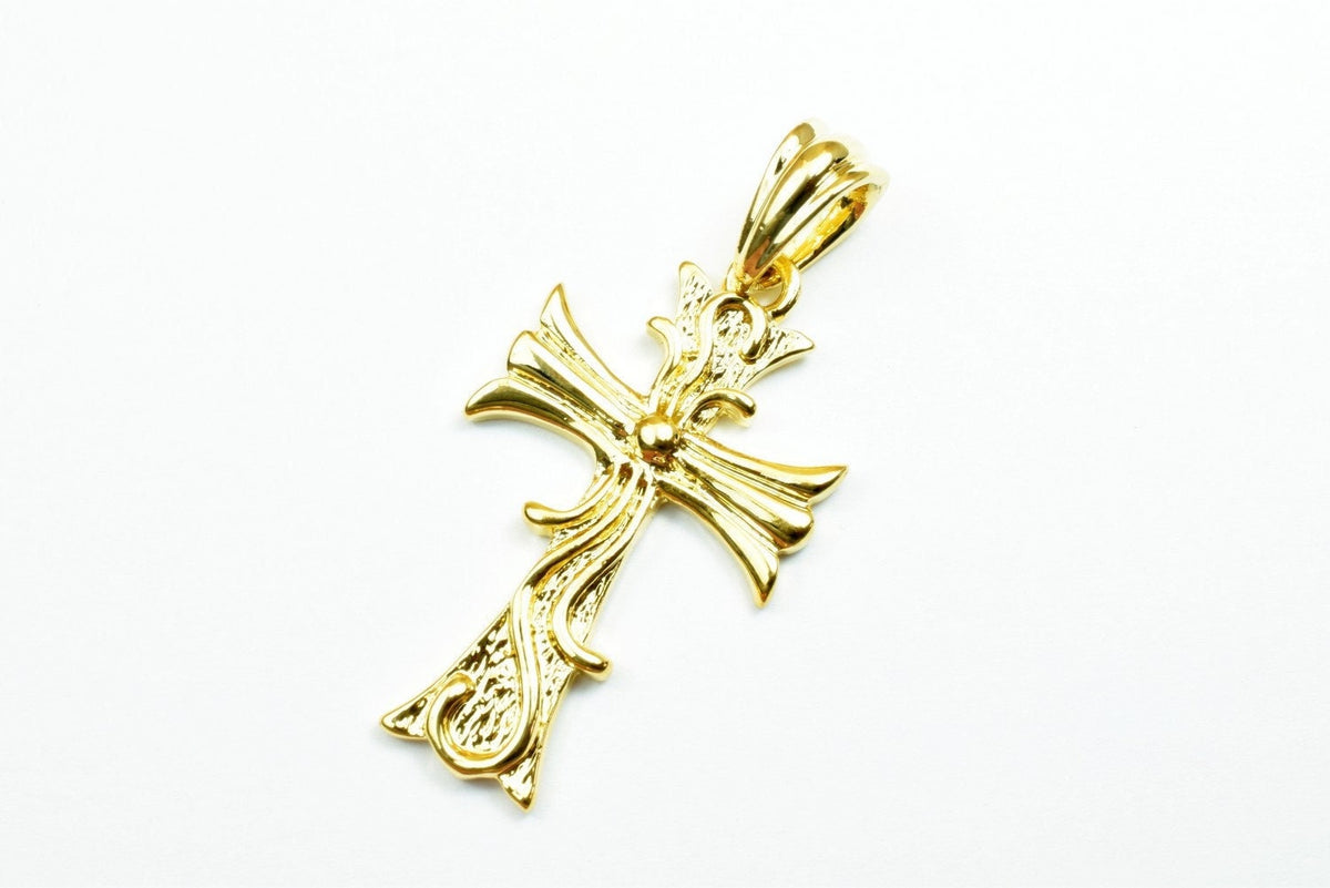 18K as Gold Filled* Cross Pendants Size 38x22mm, Christian Religious Cross Charm, First Communion Baby Baptism For Jewelry...