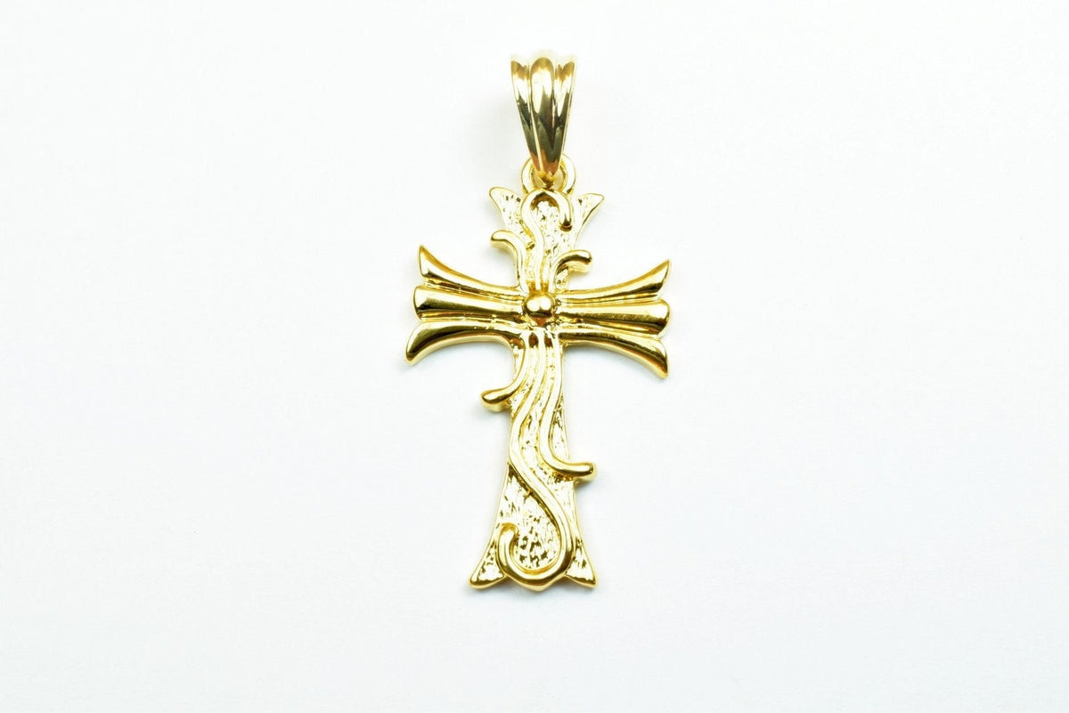 18K as Gold Filled* Cross Pendants Size 38x22mm, Christian Religious Cross Charm, First Communion Baby Baptism For Jewelry...