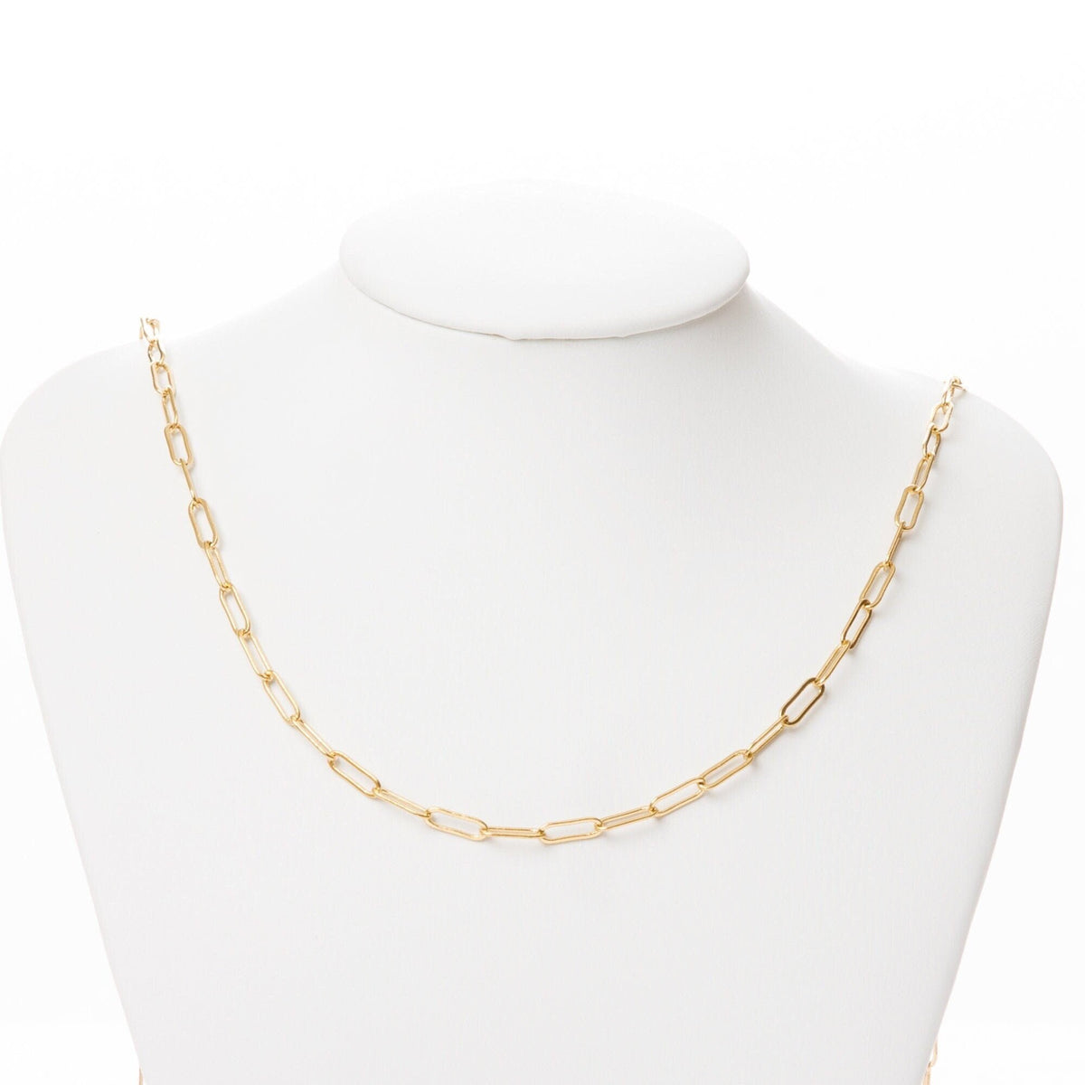 Paper Clip Chain Cable Link: Electroplated Gold Finish, 2mm & 3mm Sizes | 18K Gold Copper, Skin-Friendly, Jewelry Crafting