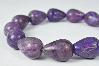 18x14mm Tear Breciated Purple Jasper Stone Beads, Sold by 21pcs, 2mm hole opening. 96.6grams/pk jewelry making supplies -...
