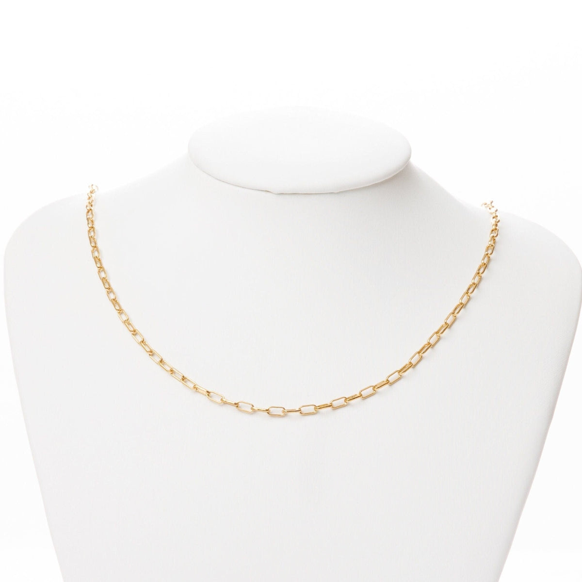 Paper Clip Chain Cable Link: Electroplated Gold Finish, 2mm & 3mm Sizes | 18K Gold Copper, Skin-Friendly, Jewelry Crafting
