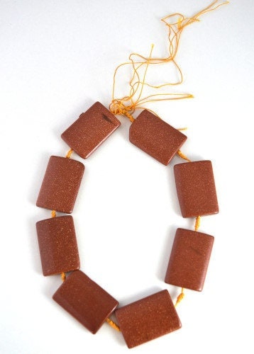 Rectangle Sandstone Gemstone Beads 1 strand 8 PCs Size 36x25mm Hole Size 1.5mm Natural, healing, chakra, birthstone for Je...