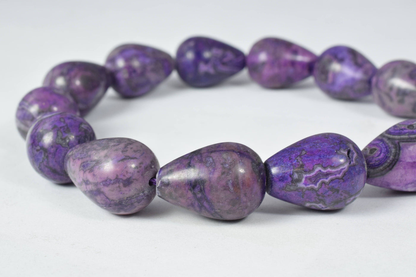 18x14mm Tear Breciated Purple Jasper Stone Beads, Sold by 21pcs, 2mm hole opening. 96.6grams/pk jewelry making supplies -...