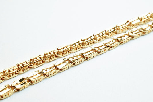 18K Pinky Gold Filled Look, EP Chain Size 18.25" Long 3mm Width 2.5mm Thick  CG318 jewelry making supplies - detail image 2