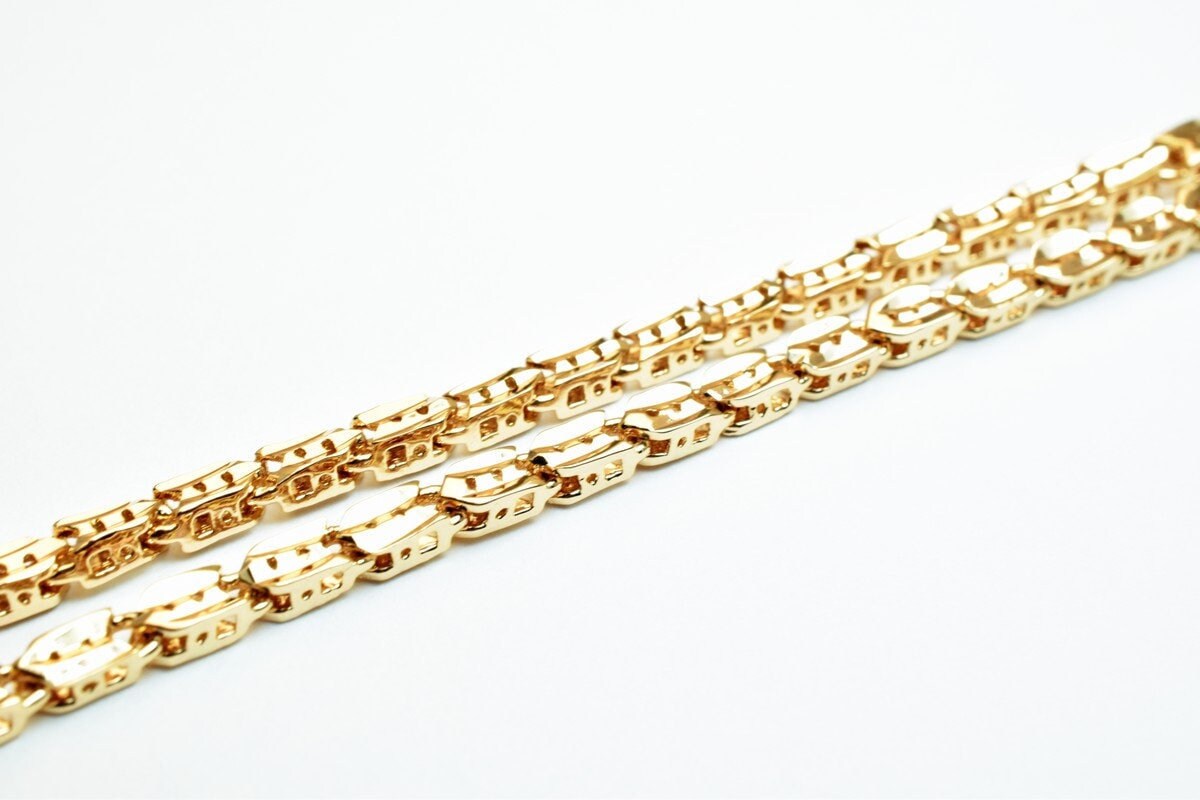 18K Pinky Gold Filled Look, EP Chain Size 18.25" Long 3mm Width 2.5mm Thick  CG318 jewelry making supplies - detail image 3