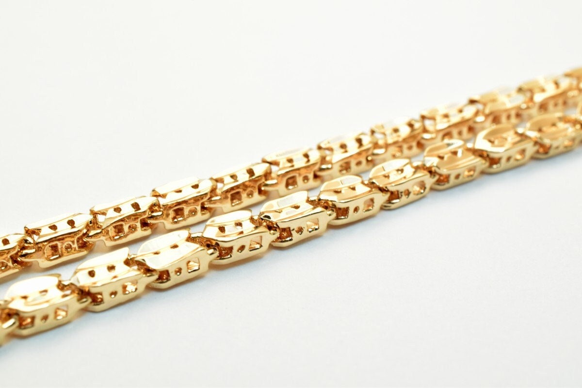 18K Pinky Gold Filled Look, EP Chain Size 18.25" Long 3mm Width 2.5mm Thick  CG318 jewelry making supplies - detail image 5