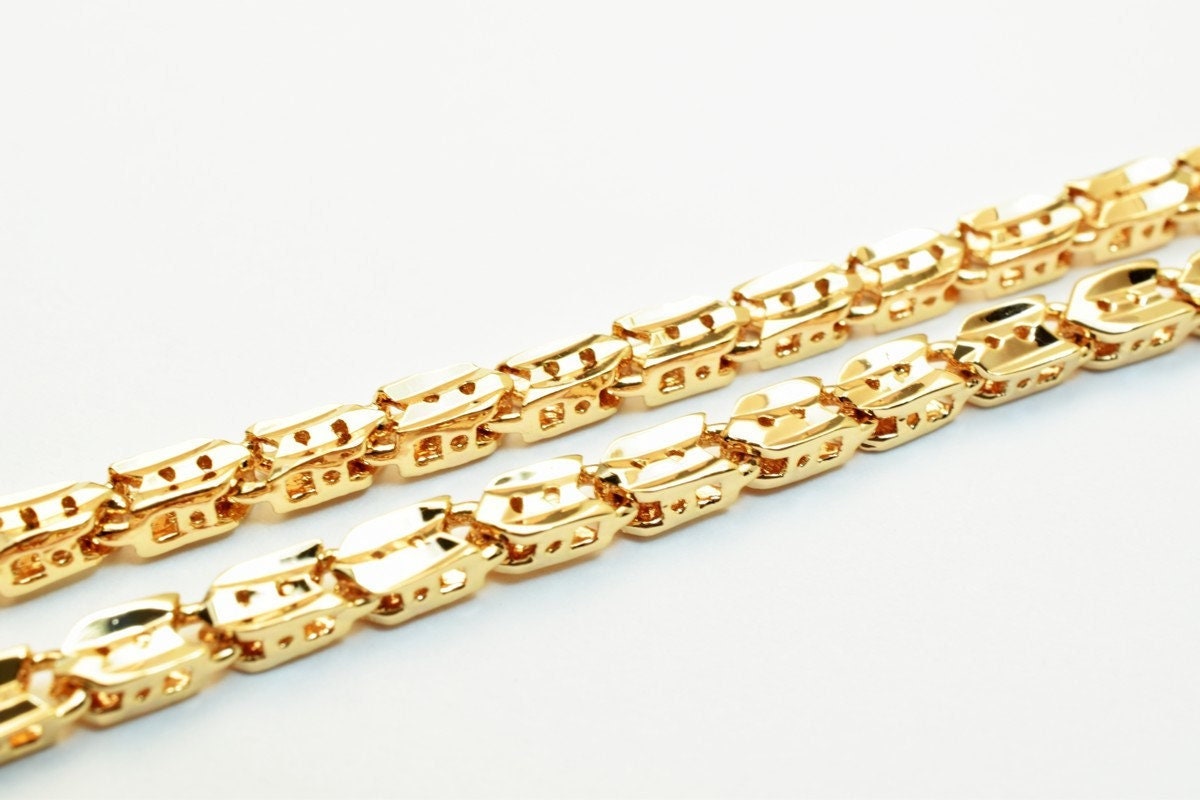 18K Pinky Gold Filled Look, EP Chain Size 18.25" Long 3mm Width 2.5mm Thick  CG318 jewelry making supplies - detail image 7