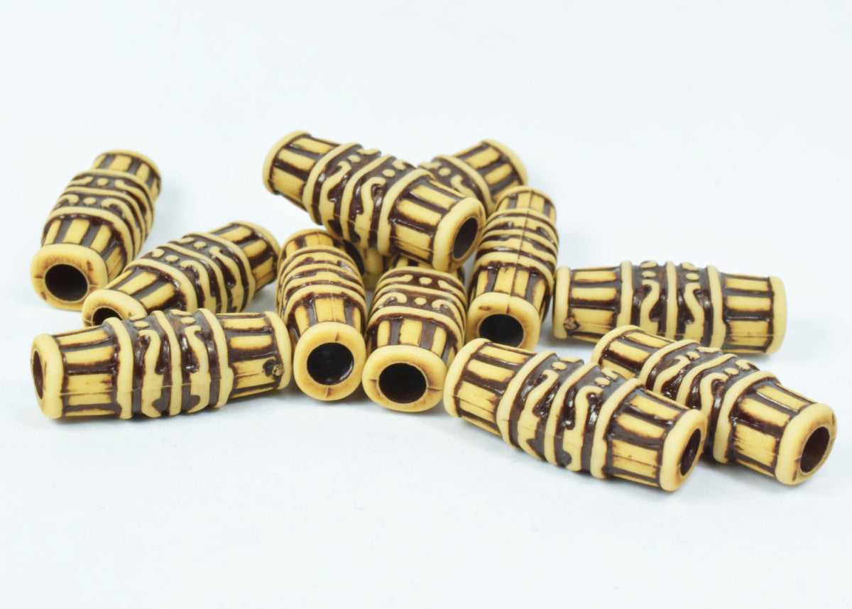 11x26mm African Tube Plastic Resin Beads, Sold by 100PCs, Wholesale beads, Plastic Beads, African Design Beads, 4mm hole o...