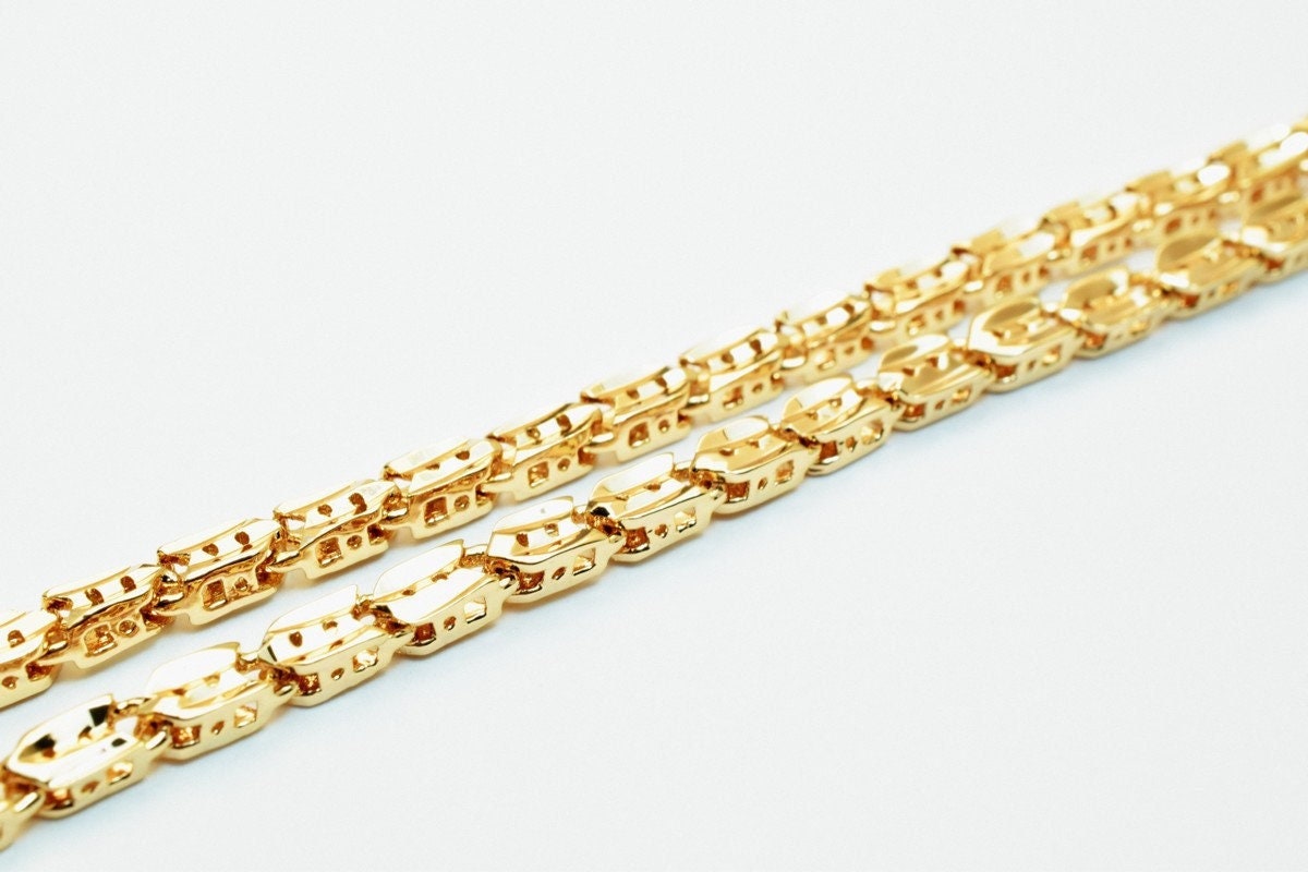 18K Pinky Gold Filled Look, EP Chain Size 18.25" Long 3mm Width 2.5mm Thick  CG318 jewelry making supplies - detail image 8
