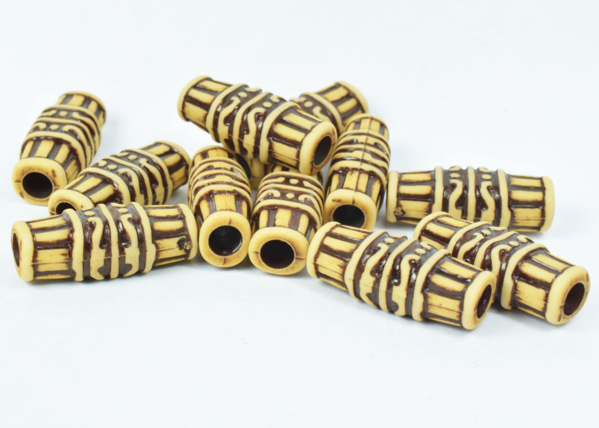 11x26mm African Tube Plastic Resin Beads, Sold by 100PCs, Wholesale beads, Plastic Beads, African Design Beads, 4mm hole o...