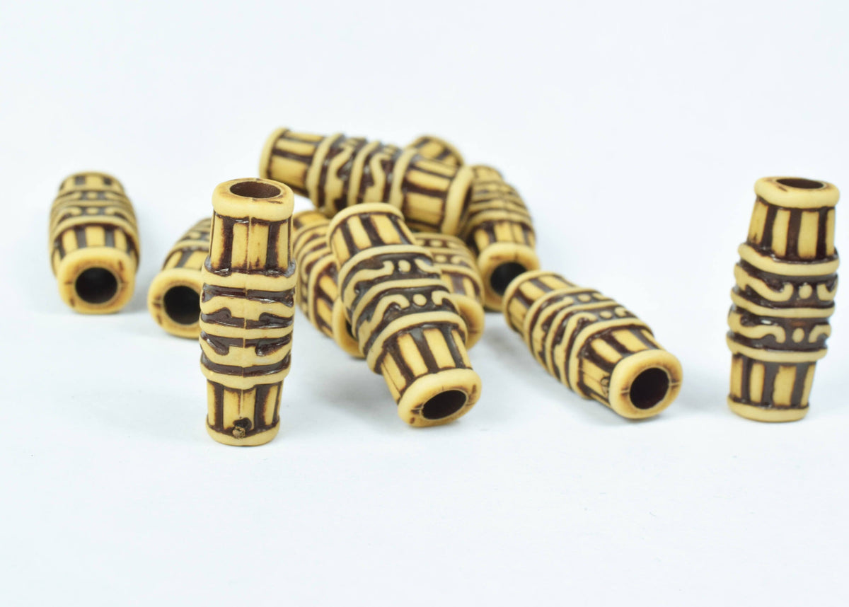 11x26mm African Tube Plastic Resin Beads, Sold by 100PCs, Wholesale beads, Plastic Beads, African Design Beads, 4mm hole o...