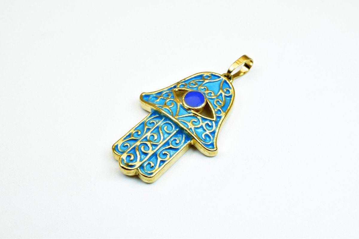 18k as gold filled* hamsa hand pendant charm some with cubic zircon (cz) rhinestone 5 styles for jewelry making gp91, gp92...