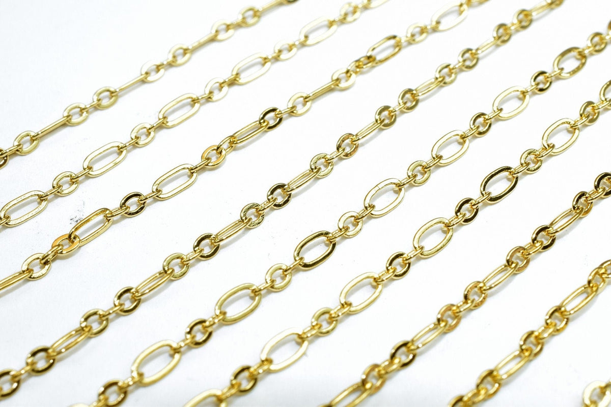 Gold Filled EP Long Cable Chain 18KT Gold Filled Size 17 1/4" Long 2mm Width 0.5mm Thickness For Jewelry Making Item #CG48...