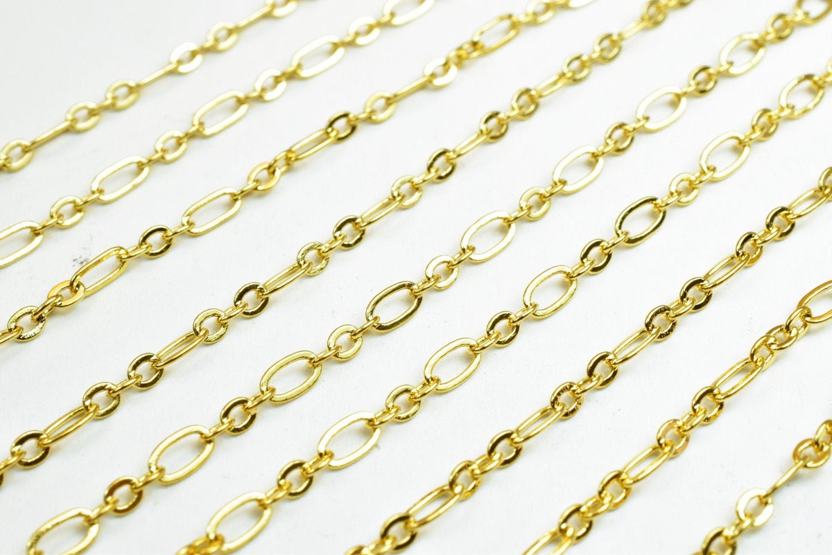 Gold Filled EP Long Cable Chain 18KT Gold Filled Size 17 1/4" Long 2mm Width 0.5mm Thickness For Jewelry Making Item #CG48...