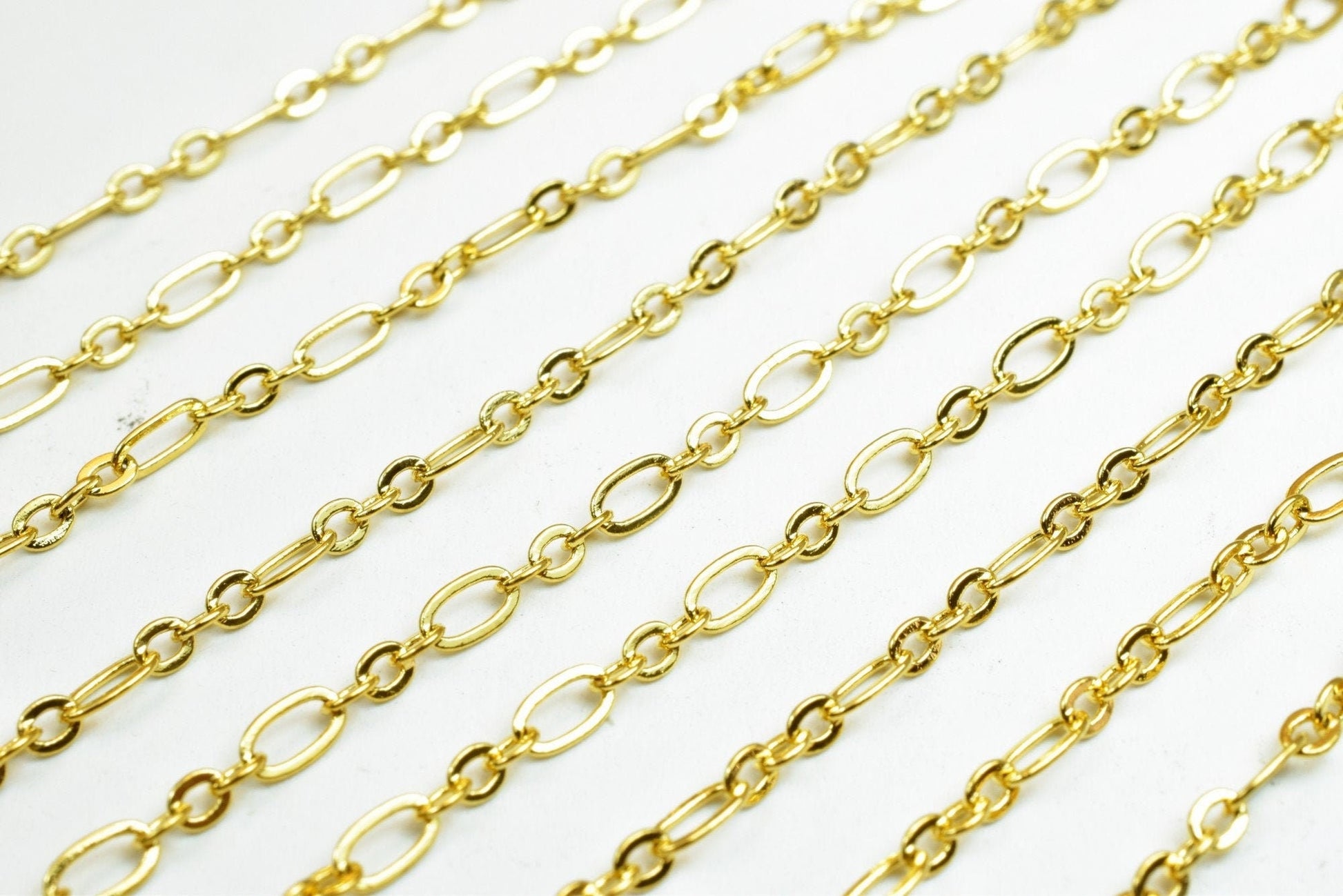 Gold Filled EP Long Cable Chain 18KT Gold Filled Size 17 1/4" Long 2mm Width 0.5mm Thickness For Jewelry Making Item #CG48...