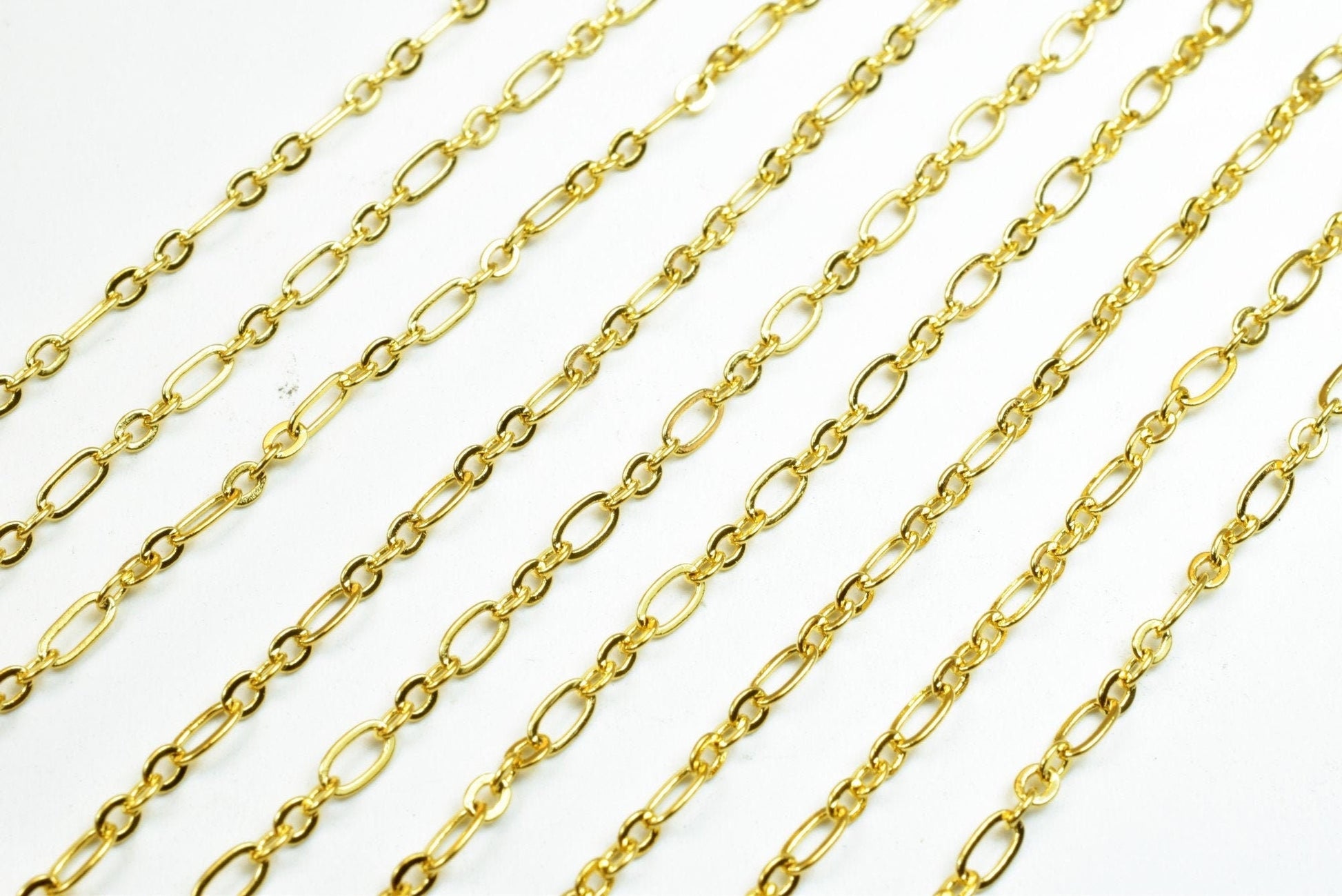 Gold Filled EP Long Cable Chain 18KT Gold Filled Size 17 1/4" Long 2mm Width 0.5mm Thickness For Jewelry Making Item #CG48...