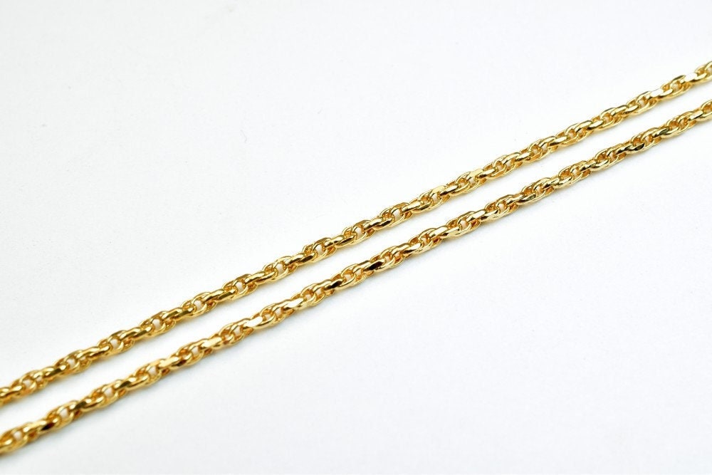 18K Pinky Gold Filled Chain Jewelry Making Supply, 17.9" Length, 1.5mm Thick ( , Tarnish Resistant Finish)