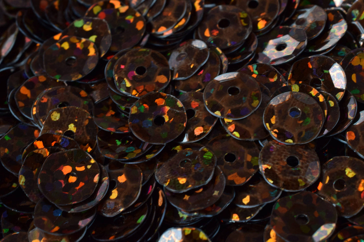 Light Bronze Brown Sheen Round Sequins: 3/6mm Glossy Iridescent Paillettes, 2000pcs Pack | Craft Supplies, Apparel Trim, 0.5-1mm Hole