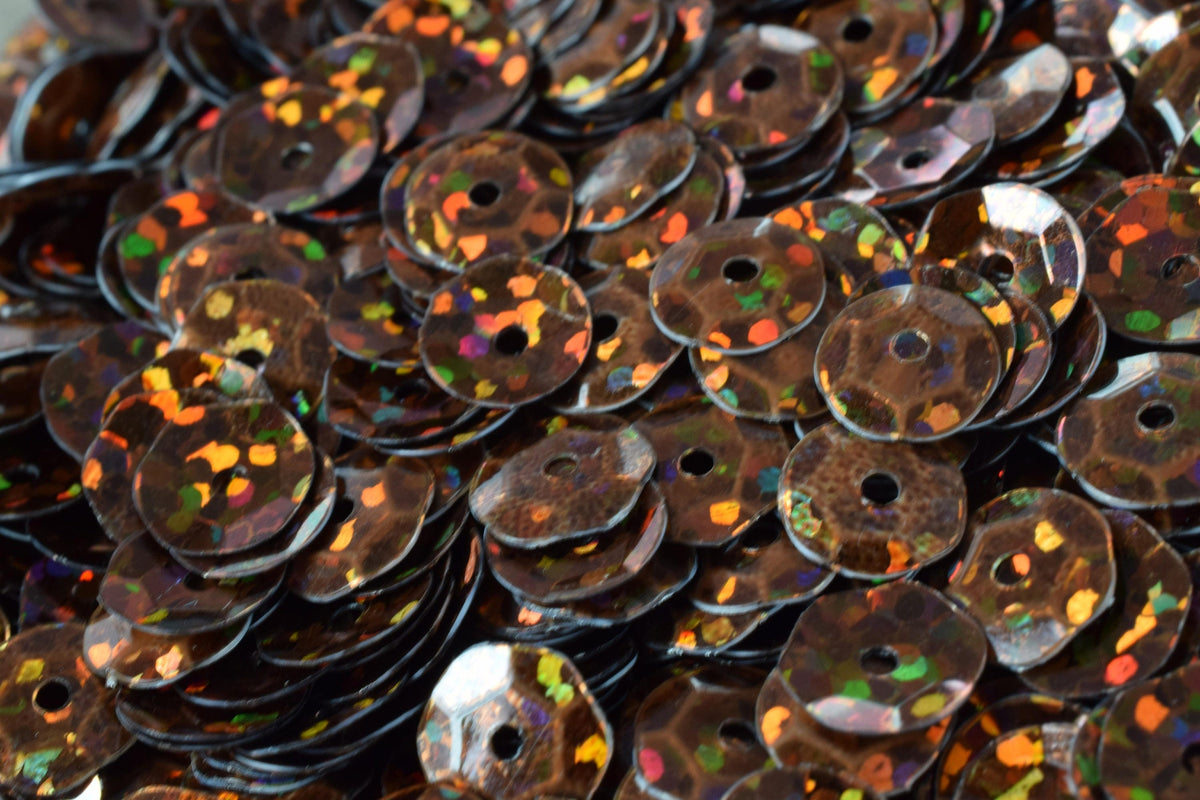 Light Bronze Brown Sheen Round Sequins: 3/6mm Glossy Iridescent Paillettes, 2000pcs Pack | Craft Supplies, Apparel Trim, 0.5-1mm Hole