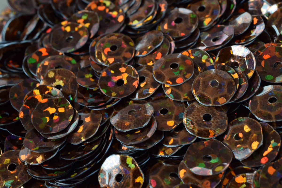 Light Bronze Brown Sheen Round Sequins: 3/6mm Glossy Iridescent Paillettes, 2000pcs Pack | Craft Supplies, Apparel Trim, 0.5-1mm Hole