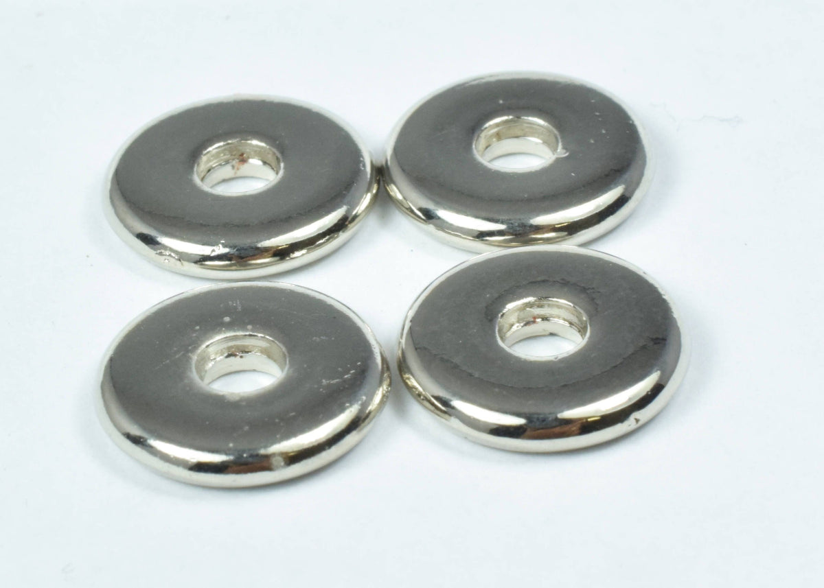 14mm Round Large Hole Silver Plastic Washer Beads, Washer Beads, Washer,Silver Heishi Smooth Disc Britannia Pewter, Silver...