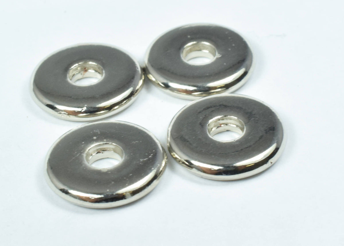 14mm Round Large Hole Silver Plastic Washer Beads, Washer Beads, Washer,Silver Heishi Smooth Disc Britannia Pewter, Silver...