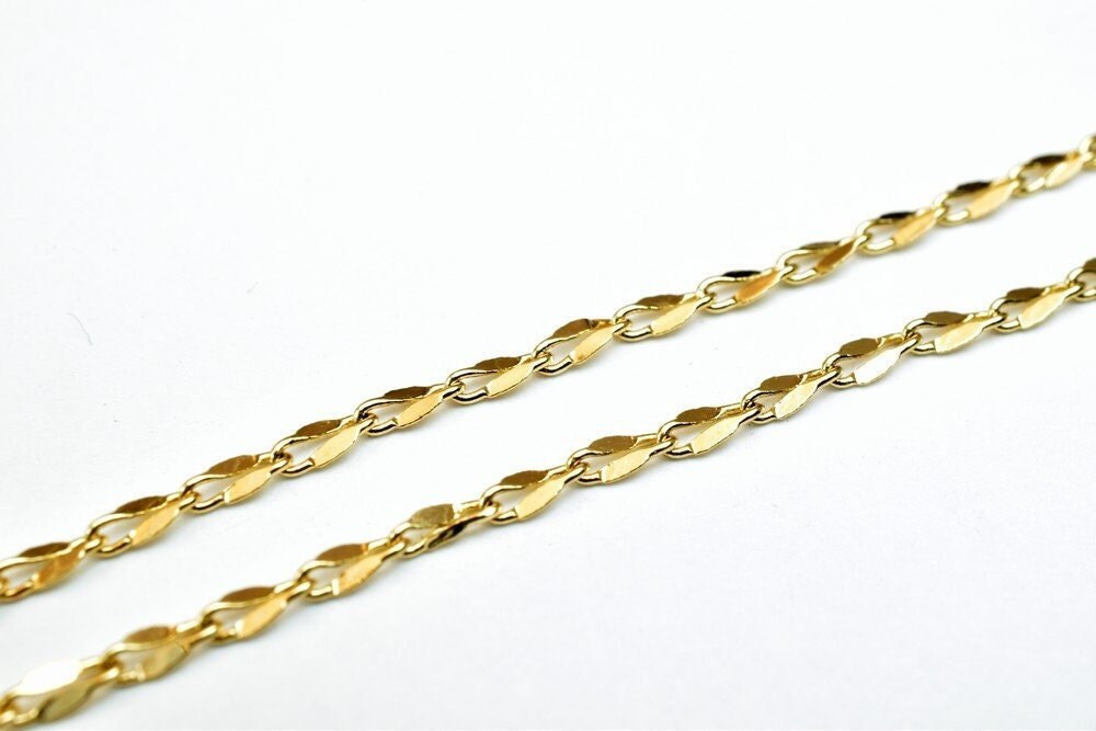 18k Gold Filled Alternative Chain: Pinkish Gold - , Durable Finish, Jewelry Crafting Supply