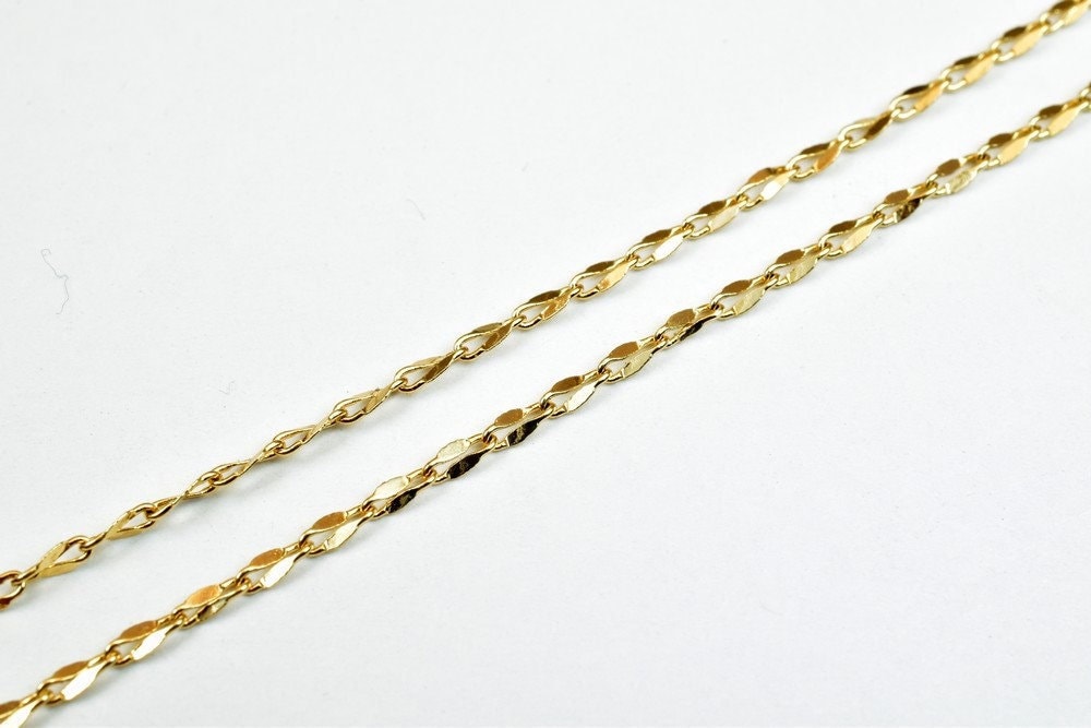 18k Gold Filled Alternative Chain: Pinkish Gold - , Durable Finish, Jewelry Crafting Supply