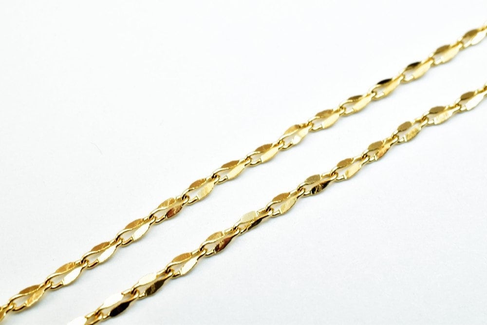 18k Gold Filled Alternative Chain: Pinkish Gold - , Durable Finish, Jewelry Crafting Supply