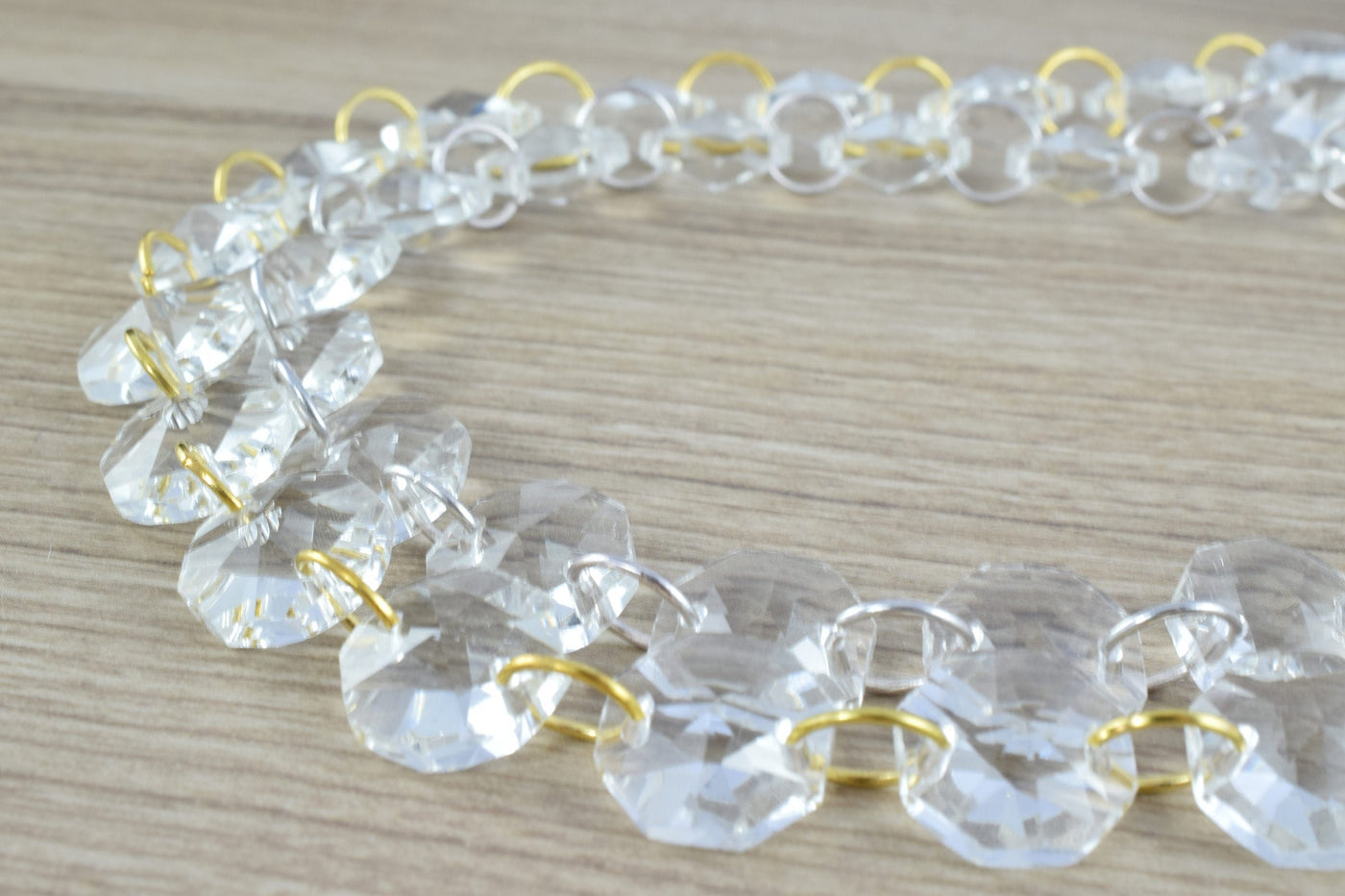 14mm 1 Yard Crystal Glass Beaded Garland for Wedding Centerpiece Decorations, Party Decor, Gold,Silver Crystal Bead Garlan...