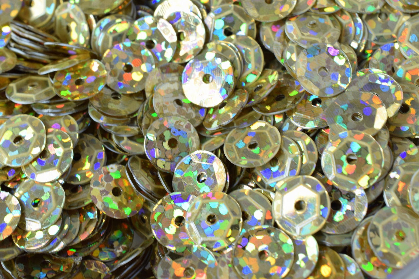 6mm Light Gold Brassy Cup Iridescent Sequins Sheen Round Sequins/Loose Paillettes,Wholesale Sequins,Shimmering Sequin Appa...