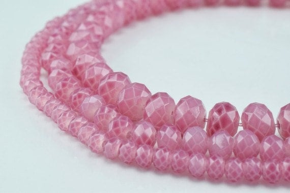 Glass Donut Rondelle Faceted Beads for Jewelry, Decoration, Chandelier 3x4mm and 6x8mm. 2 Sizes Group 60 PCs each Item#789...