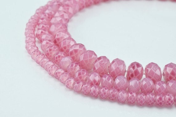 Glass Donut Rondelle Faceted Beads for Jewelry, Decoration, Chandelier 3x4mm and 6x8mm. 2 Sizes Group 60 PCs each Item#789...