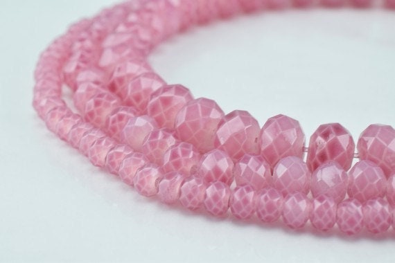 Glass Donut Rondelle Faceted Beads for Jewelry, Decoration, Chandelier 3x4mm and 6x8mm. 2 Sizes Group 60 PCs each Item#789...
