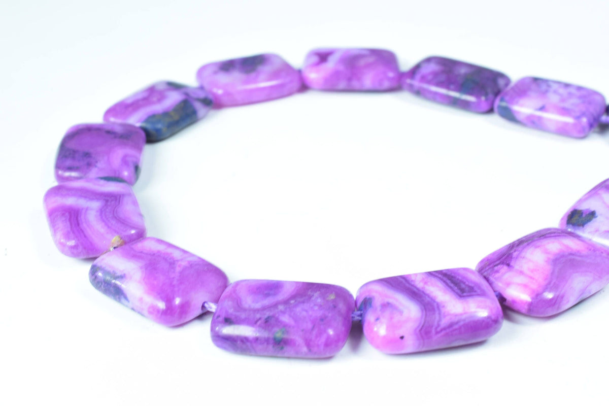 Charoite Agate Square Beads, 1 strand of 23pcs, 14x20mm,1mm hole opening, Wholesale rectangle beads, Charoite Beads, Gemst...