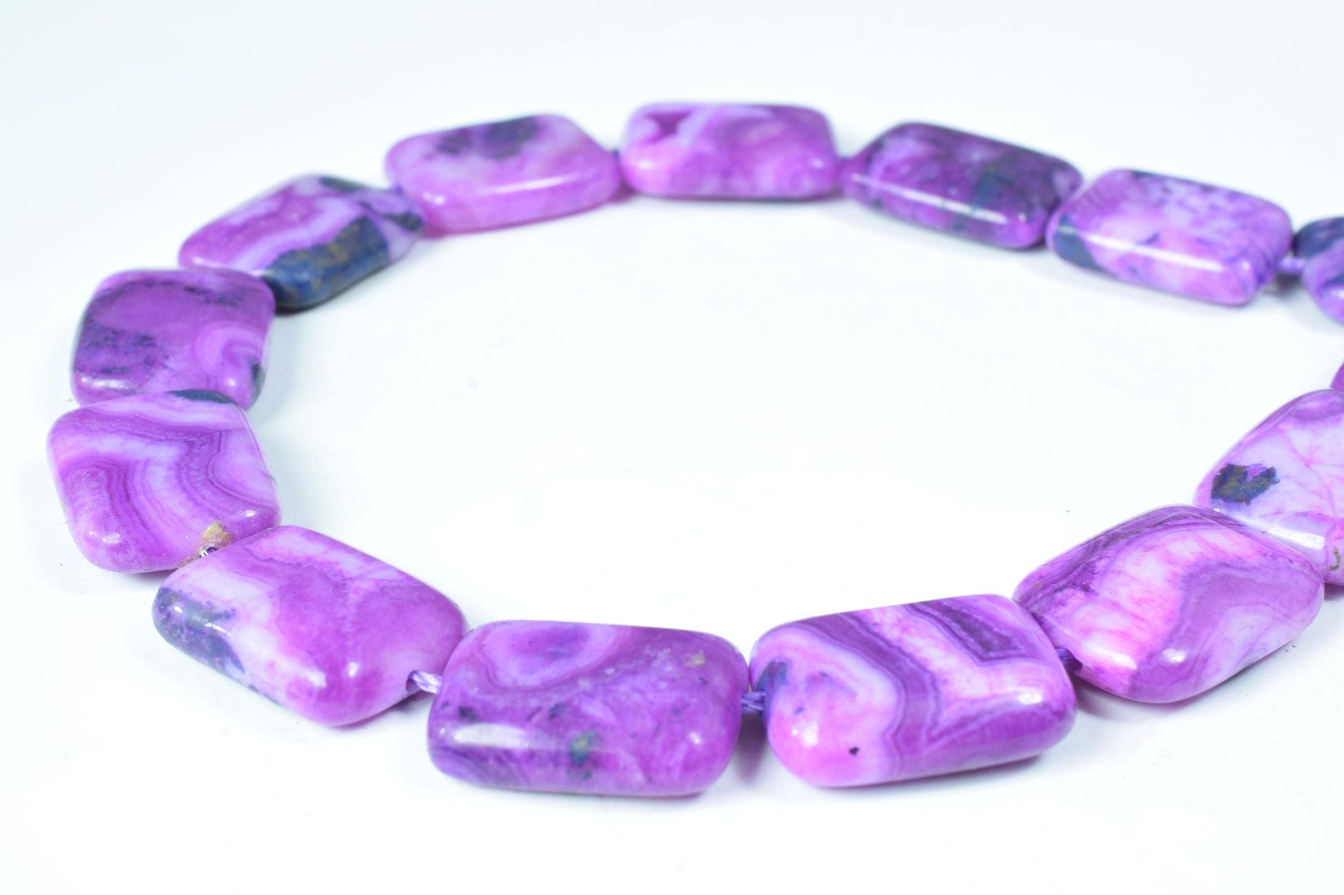 Charoite Agate Square Beads, 1 strand of 23pcs, 14x20mm,1mm hole opening, Wholesale rectangle beads, Charoite Beads, Gemst...