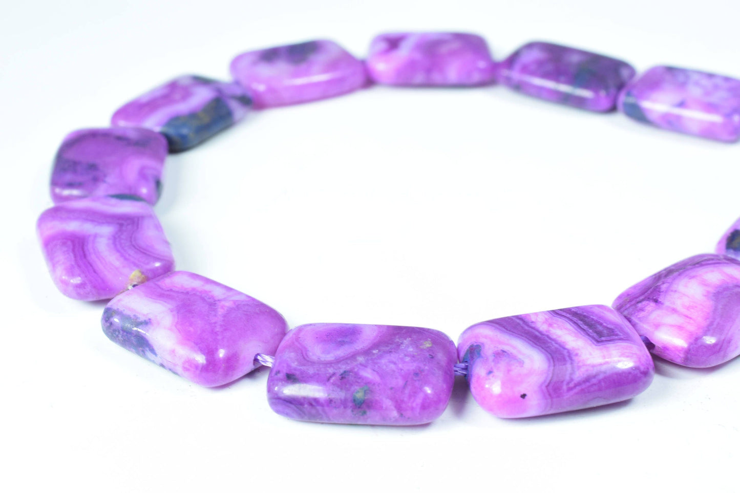 Charoite Agate Square Beads, 1 strand of 23pcs, 14x20mm,1mm hole opening, Wholesale rectangle beads, Charoite Beads, Gemst...