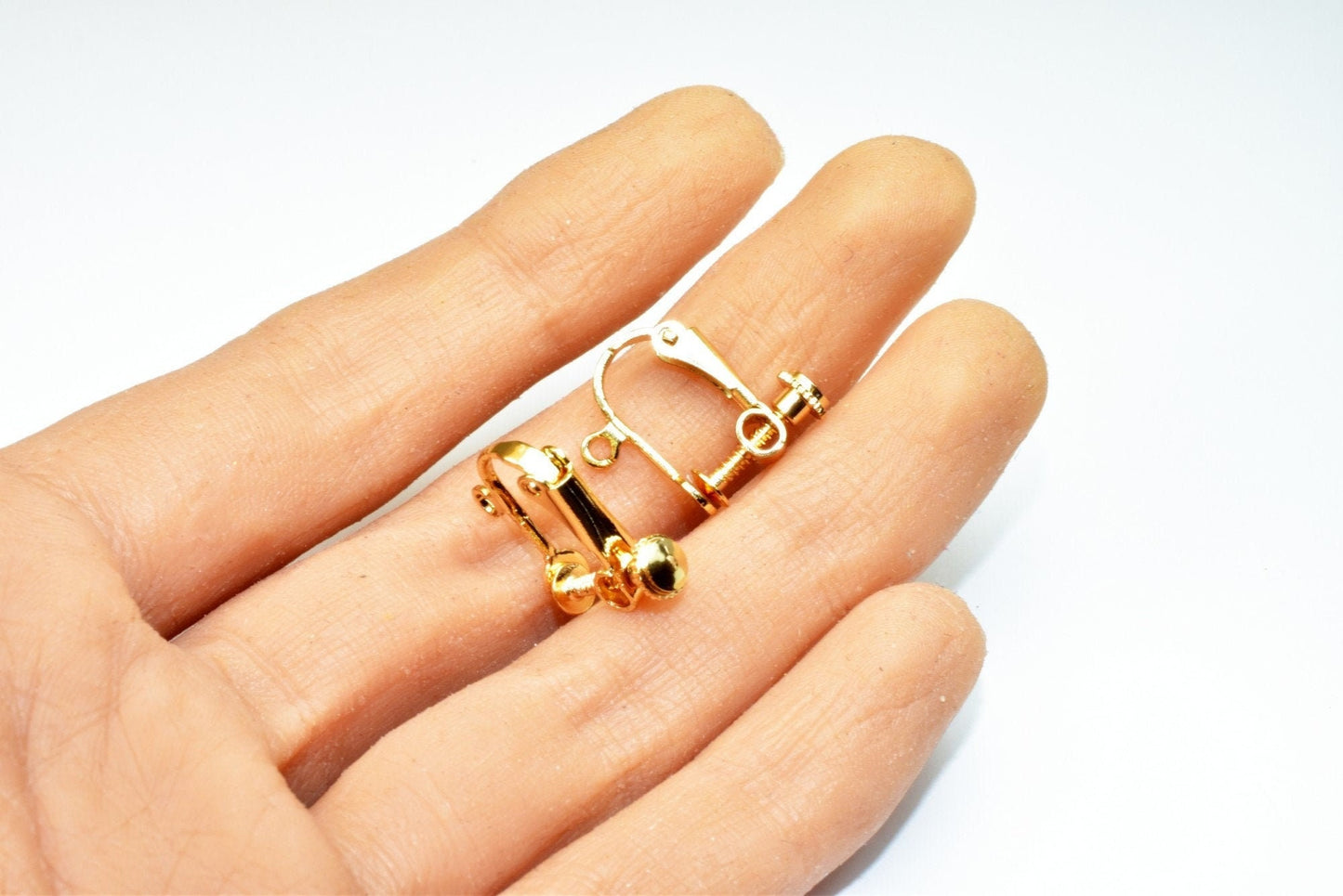Gold Filled Look, EP Screwback/ Clip/ Hook Earring Findings jewelry making supplies - detail image 6