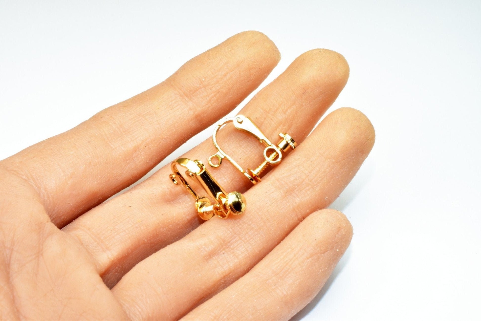 Gold Filled Look, EP Screwback/ Clip/ Hook Earring Findings jewelry making supplies - detail image 6
